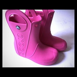 Pink Crocs Rain Boots